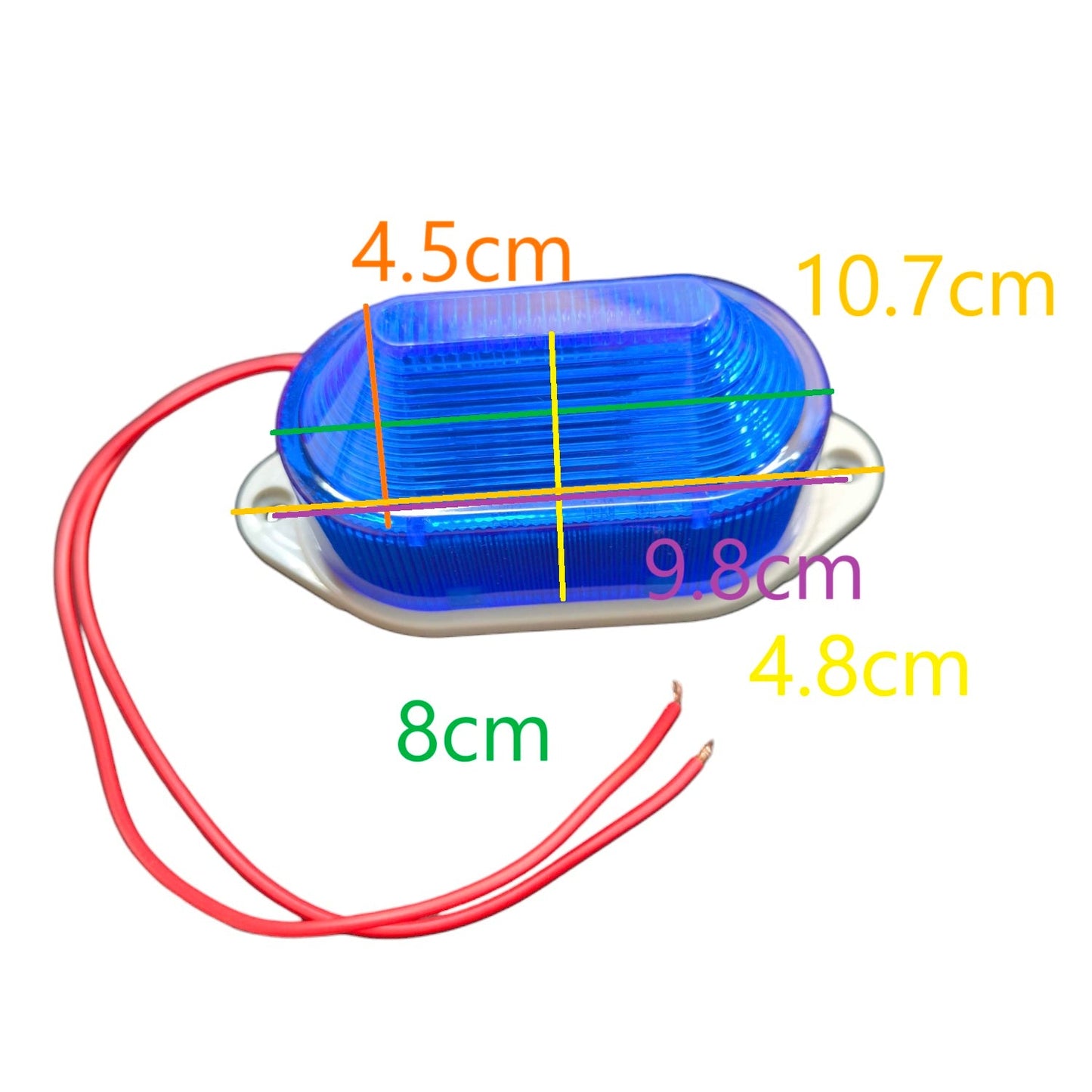 Denko Blue LED Warning Light with Siren 220V work and safety light compact oval blue lens with red wires