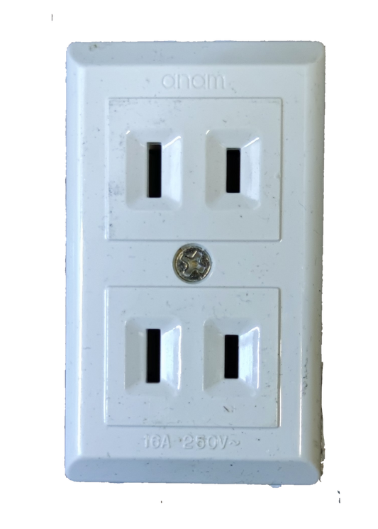 Legrand 2 gang extension outlet white power socket with two vertical plug points