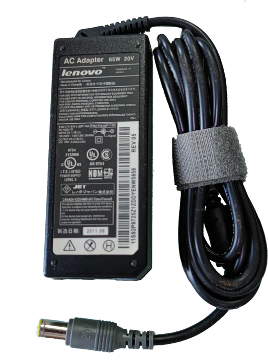 Lenovo Laptop Adaptor 20V DC 65W with Power Cord for Reliable Charging