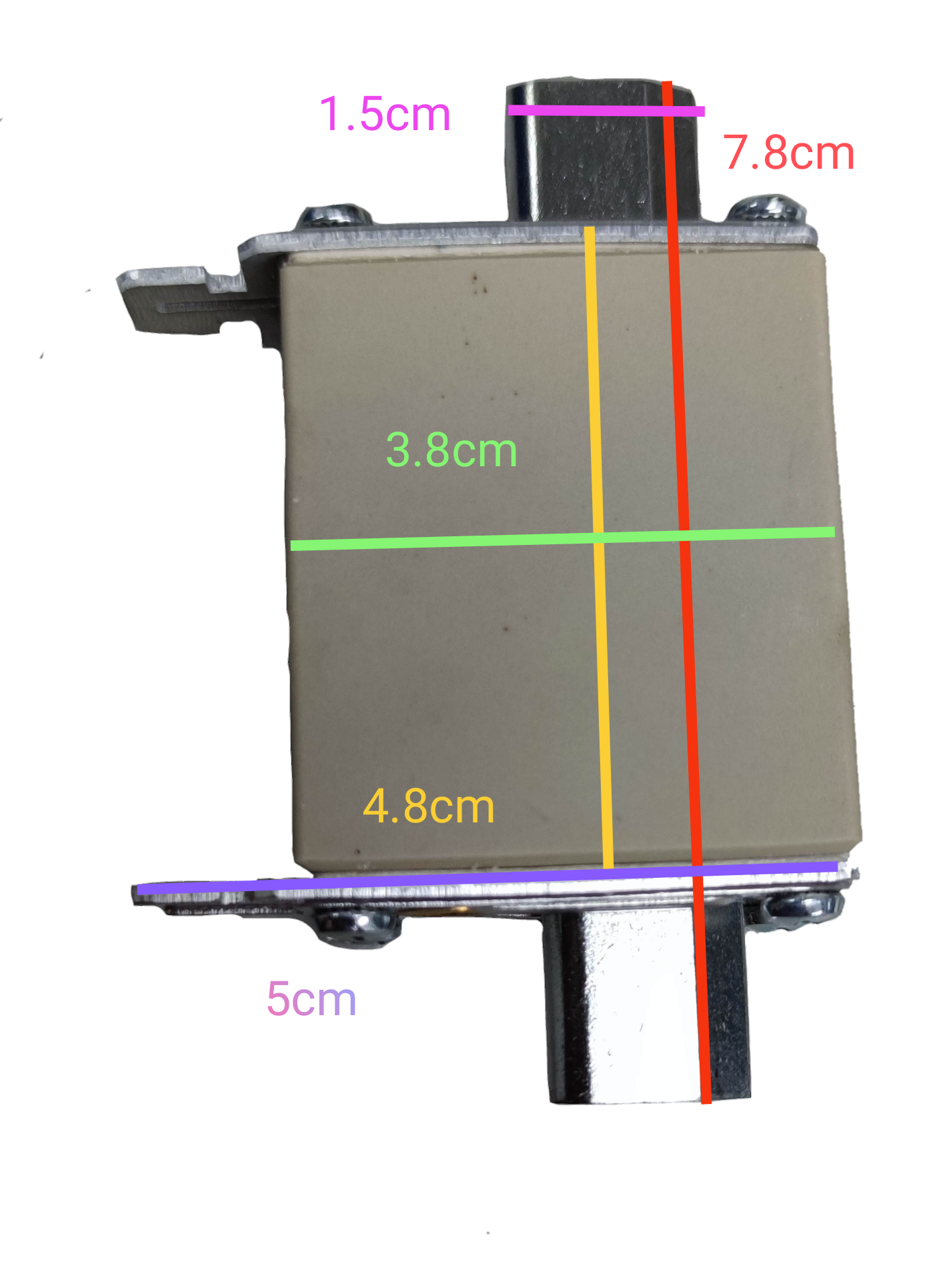Linder Lindner gG-gL ceramic fuse 500V rectangular ceramic cartridge with metal end caps and mounting bracket