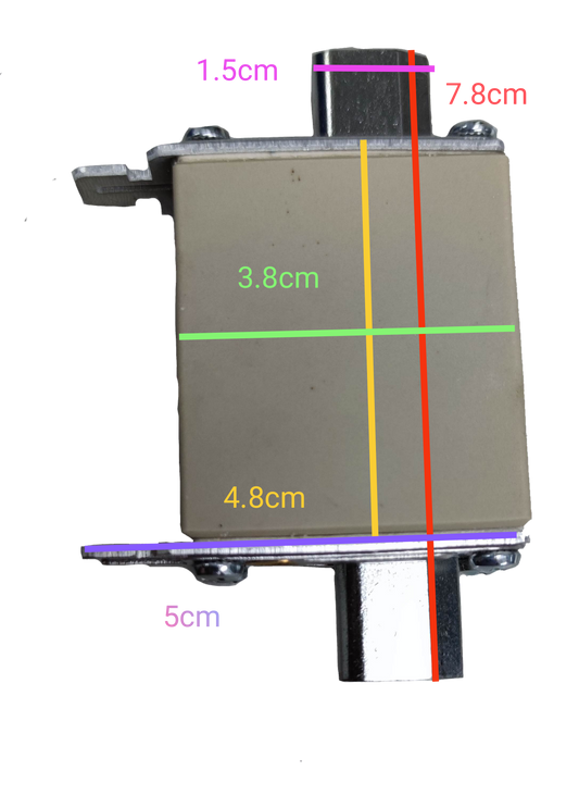 Linder Lindner gG-gL ceramic fuse 500V rectangular ceramic cartridge with metal end caps and mounting bracket