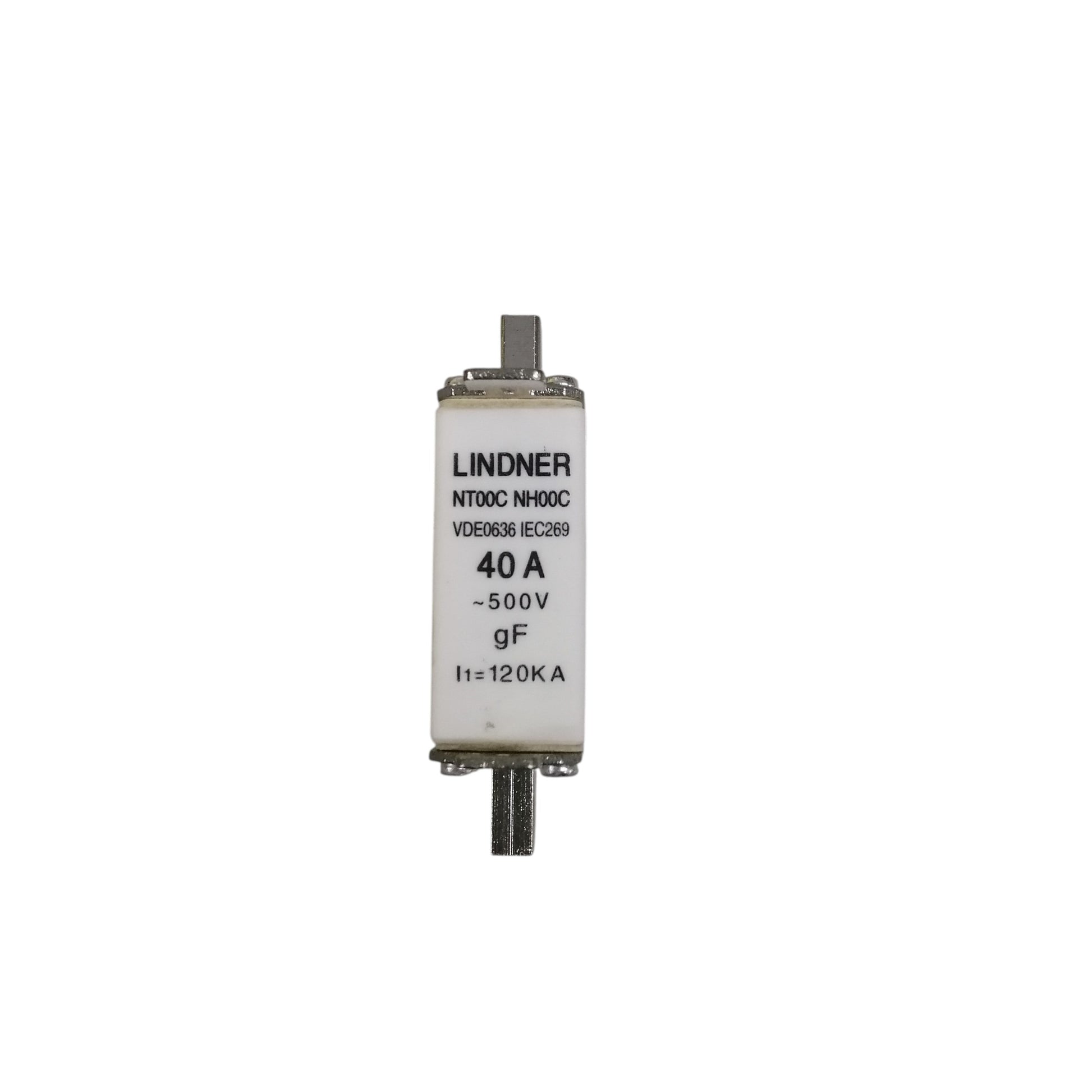 Lindner NH-Type Fuse Link 40A electrical component for circuit protection in white casing