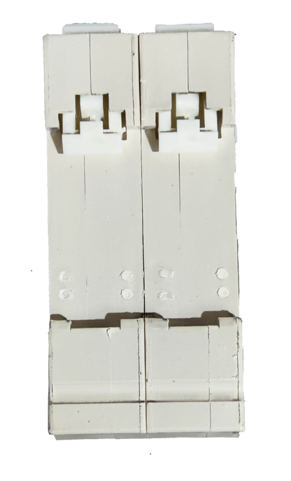 Grippes white modular DIN rail breaker modules with visible connections 1 pole MTS 32A for industrial use