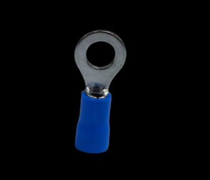 Local terminal lugs for panel boards with a blue insulated sleeve and metal connector