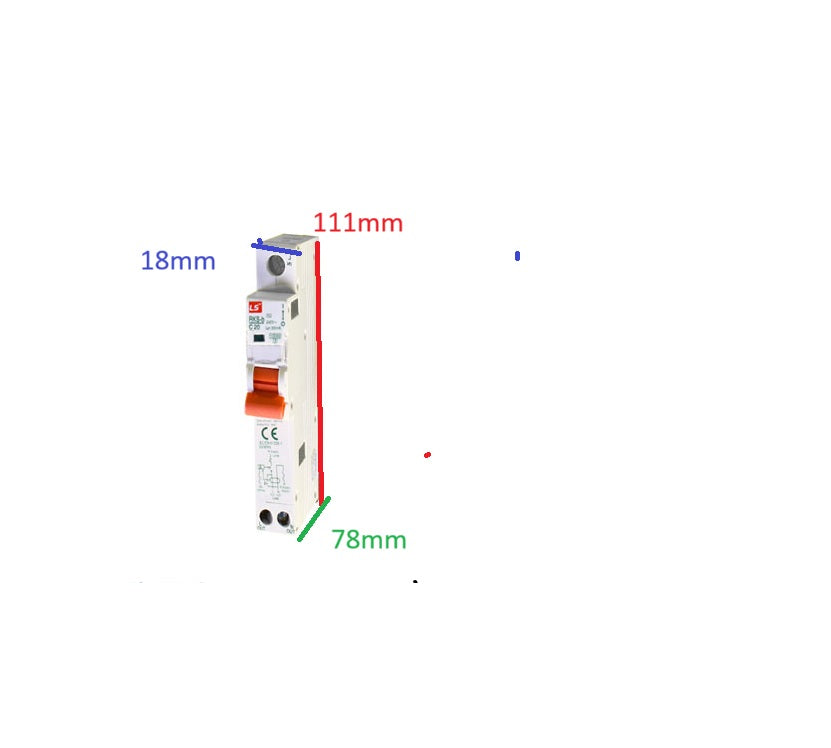 LS RCCB 15A 230V circuit breaker with compact design and clear voltage specifications