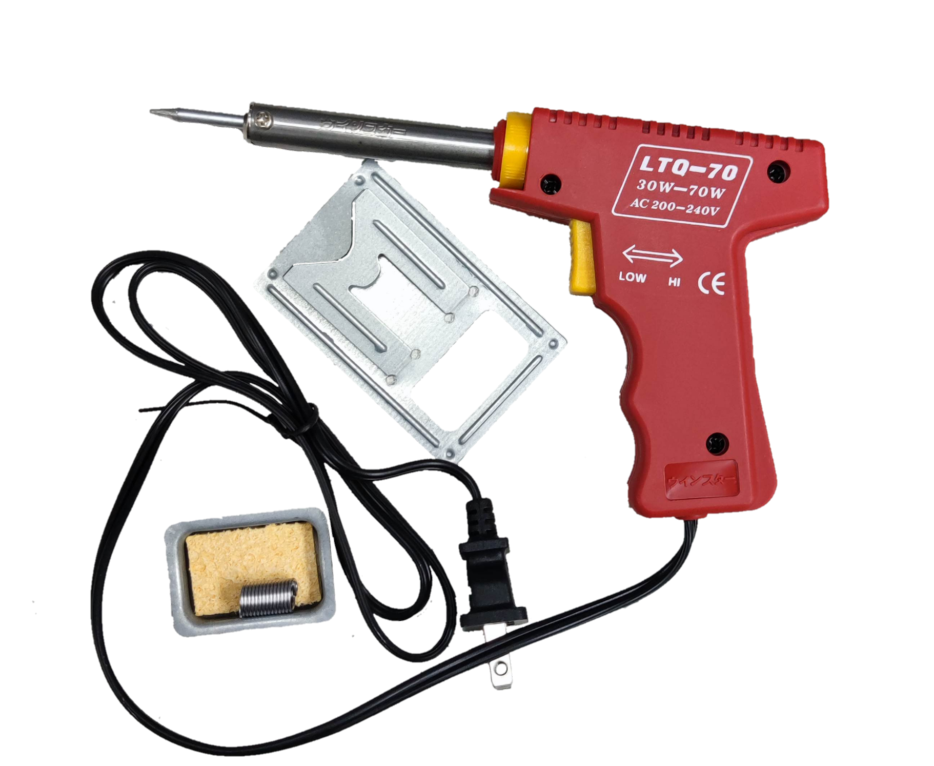 Winstar Soldering Gun 30W-70W 220V Dual Wattage with red handle and metal stand accessory