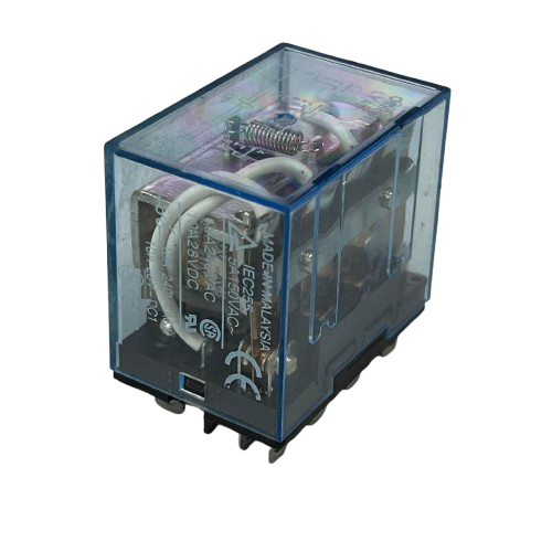 Omron LY4J 110VAC Switch Relay 14 Pins electrical trade tool with clear plastic cover