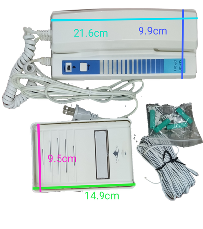 Magic Door Intercom System 220V with handset, speaker unit, connecting wires, and installation accessories