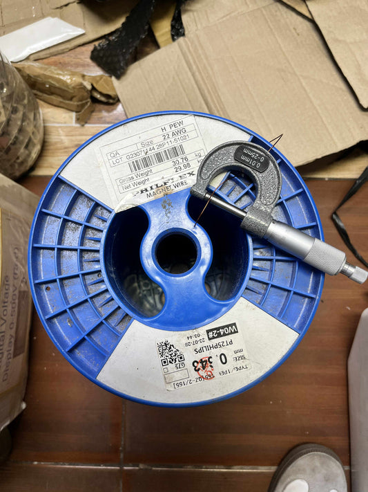 Philflex Magnet Wire AWG 22 on a spool, ideal for electrical and electronic applications
