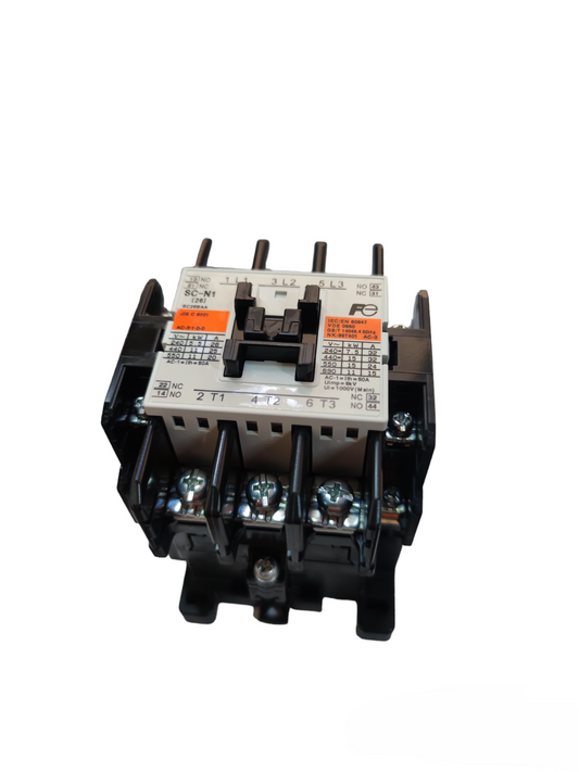 Fuji Magnetic Contactor 28A 220V SC-N1 electrical switch with black base and labeled terminals