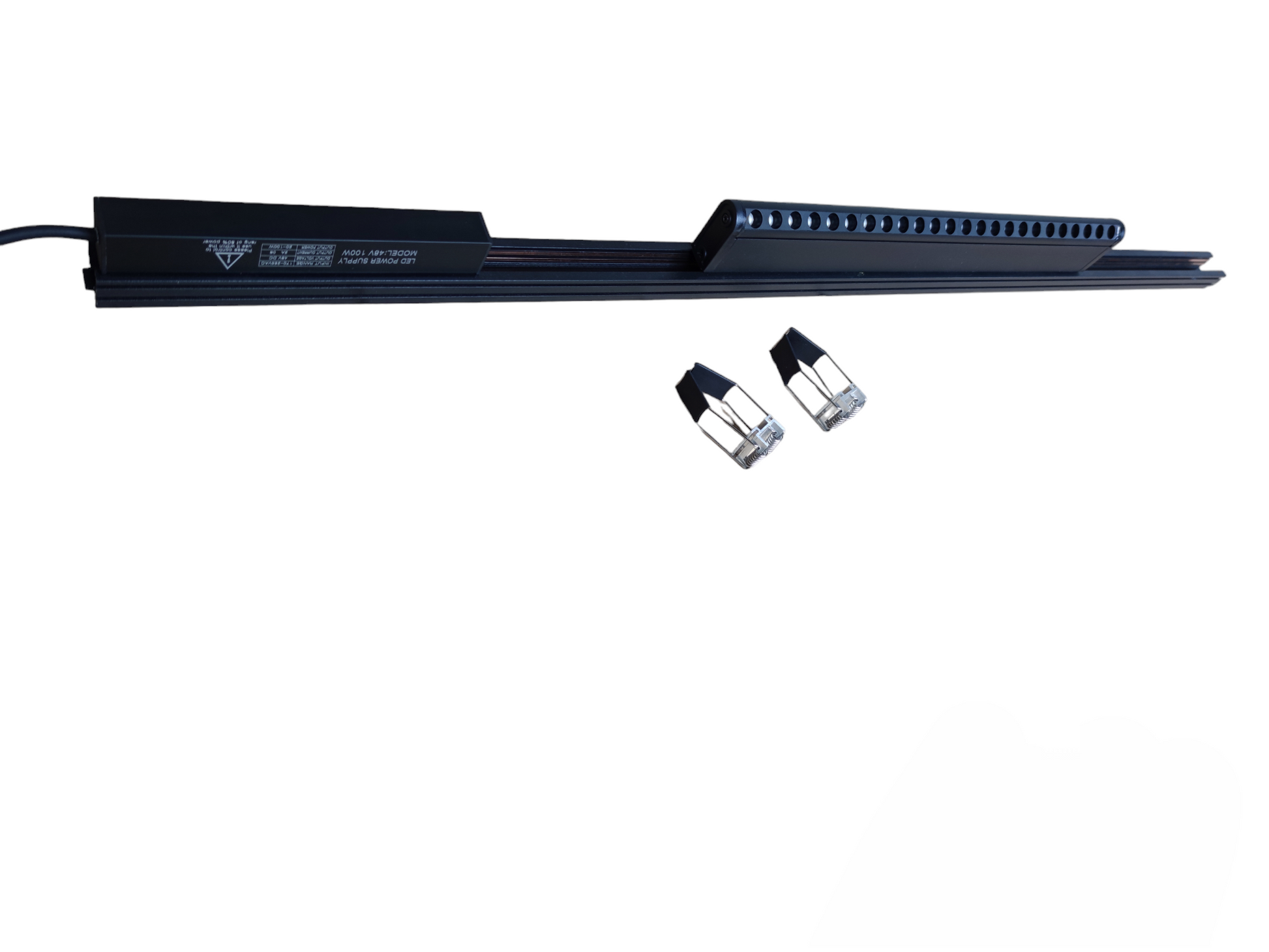 ILLUMIQ TERRA Magnetic Track Light 1 Meter 26mm with black rail and LED light module for ceiling installation