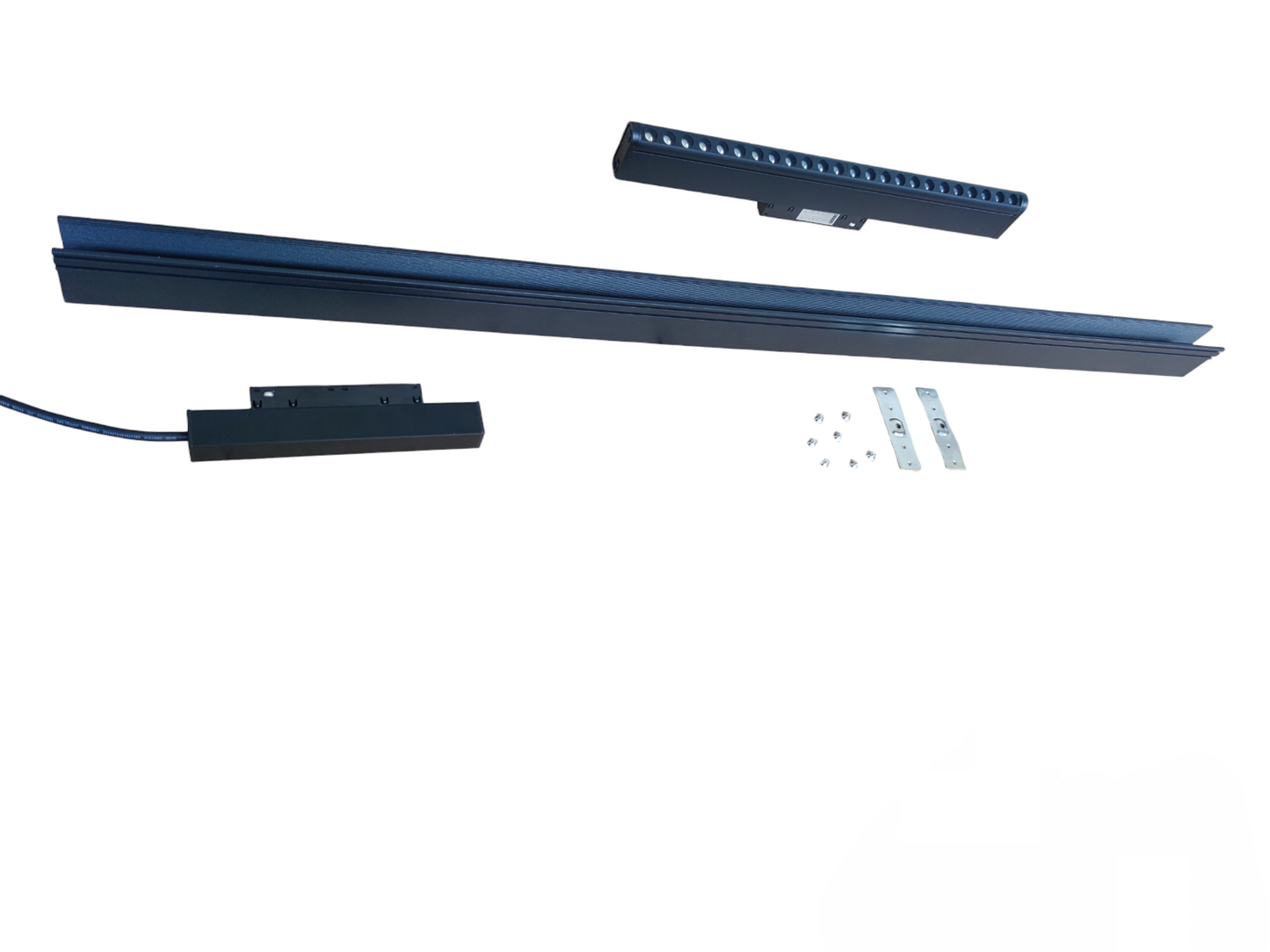 ILLUMIQ TERRA Magnetic Track Light 1 Meter 50mm with mounting accessories and black track components