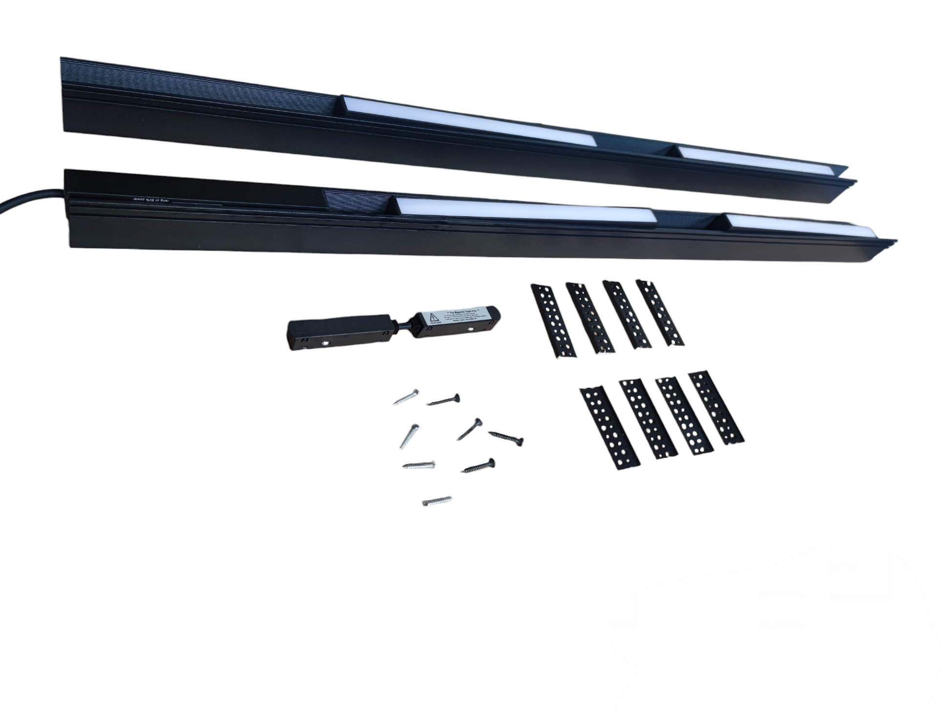 ILLUMIQ TERRA magnetic track light 2 meters with mounting brackets and screws in black