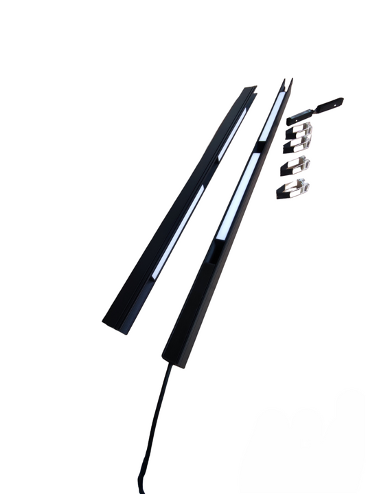 ILLUMIQ TERRA magnetic track light 2 meters in black with LED strip and mounting clips for ceiling installation