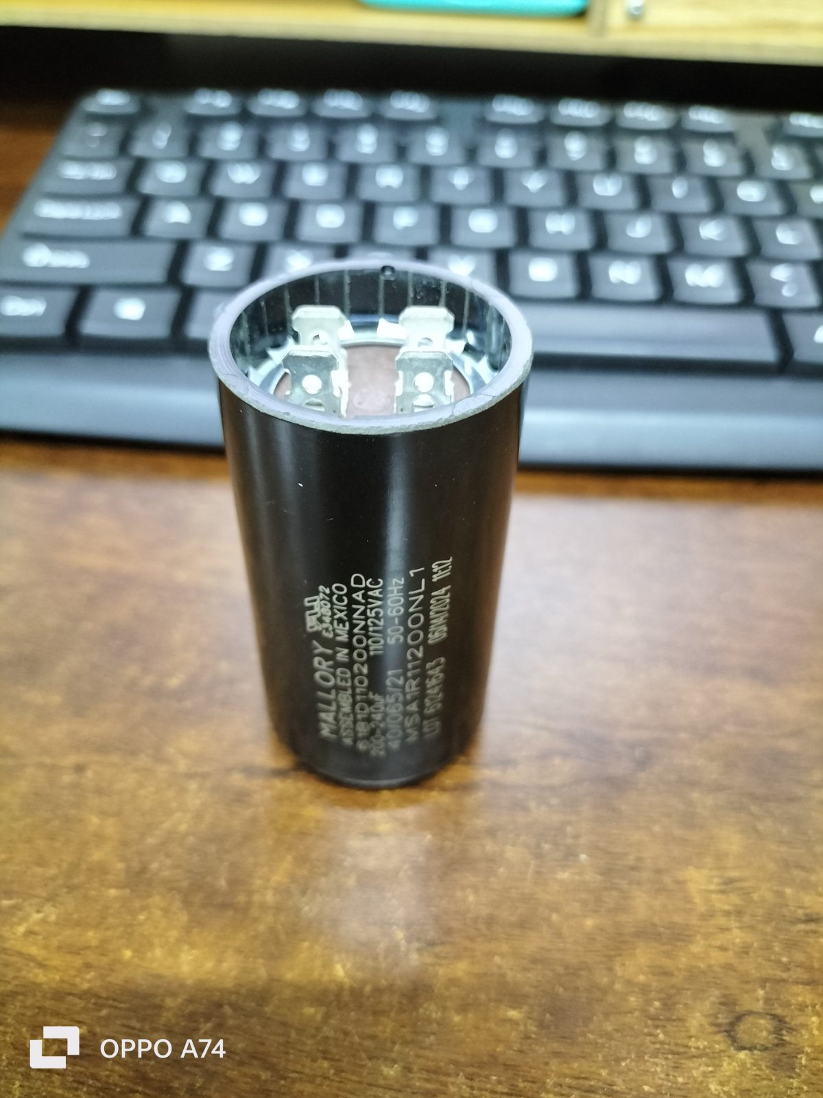 Mallory 200-240UF 110-125V AC start capacitor designed for electrical applications