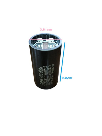 Mallory 200-240UF 110-125V AC start capacitor with a cylindrical design and clear labeling