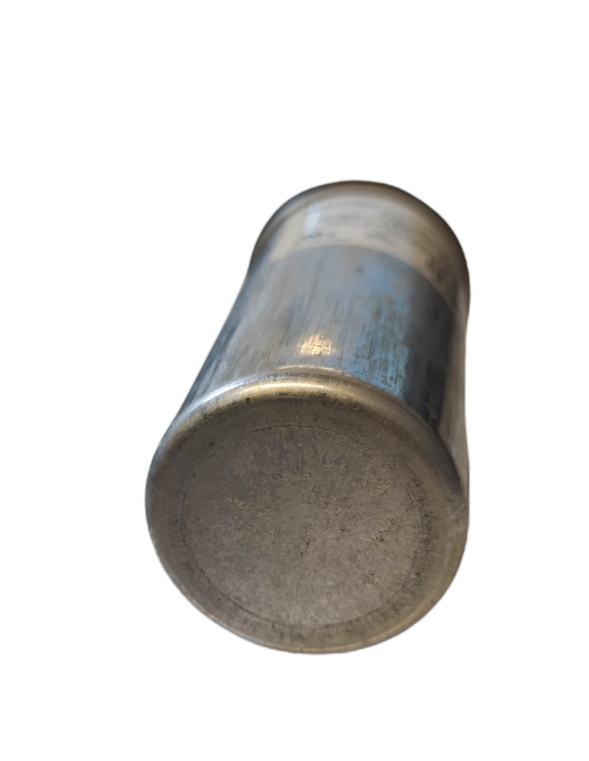 Mallory 40uF 370VAC capacitor with a metallic finish and compact design for electrical applications