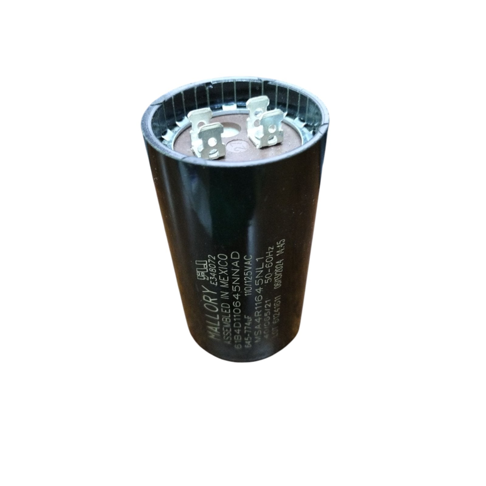 Mallory starting capacitor 645-774uF designed for reliable motor starting and electrical applications