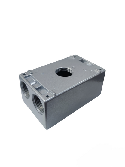 Surer Marine 2x4 Utility Box 2 Hub x 1 Hub x 1 Bottom electrical circuitry part in gray metal