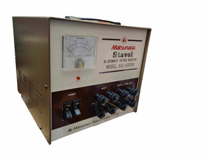 5000W AVR 220V Stavol Matsunaga automatic voltage regulator unit with control knobs and meter