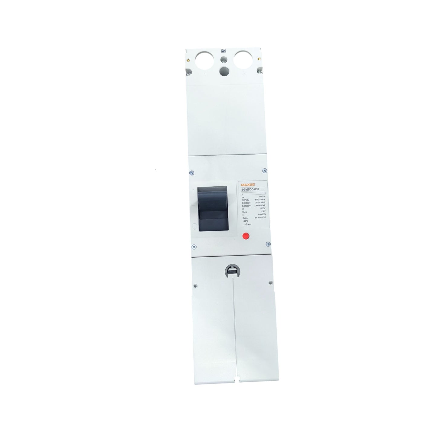 Maxge 250A 2Pole Industrial Circuit Breaker with white casing and black switch handle