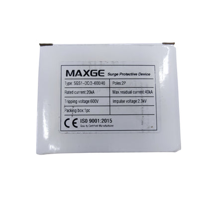 Maxge 40A Surge Protector Device 2 Pole electrical system tool in white packaging box