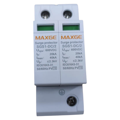 Maxge 40A 2 Pole 40kA 600V DC Surge Protective Device SGS1-DC/2 SPD Surge Protection Device For EV Fast Charger