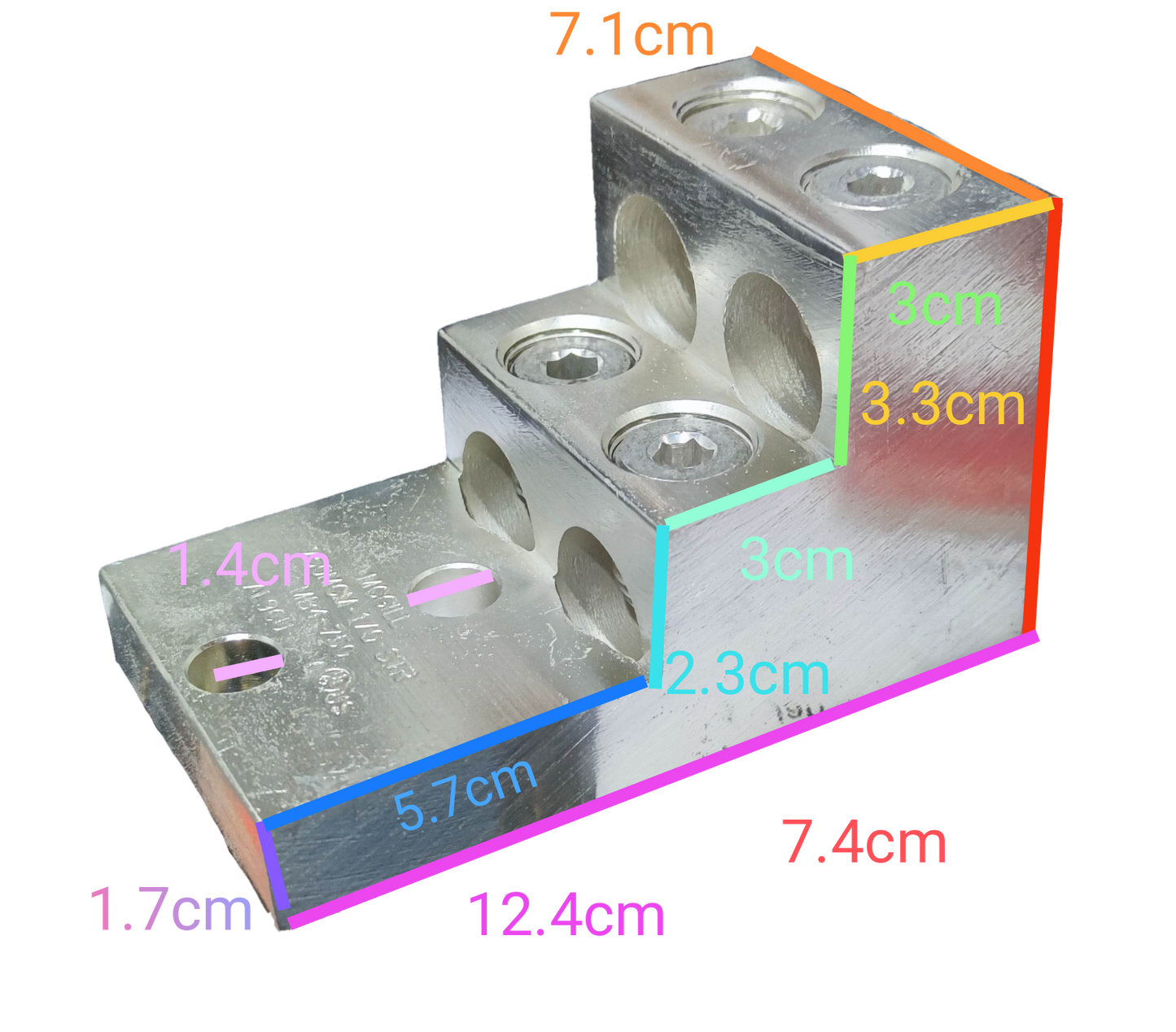 McGILL mechanical lugs 4 holes 750MCM with precise measurements for electrical connections