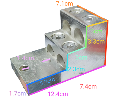 McGILL mechanical lugs 4 holes 750MCM with precise measurements for electrical connections