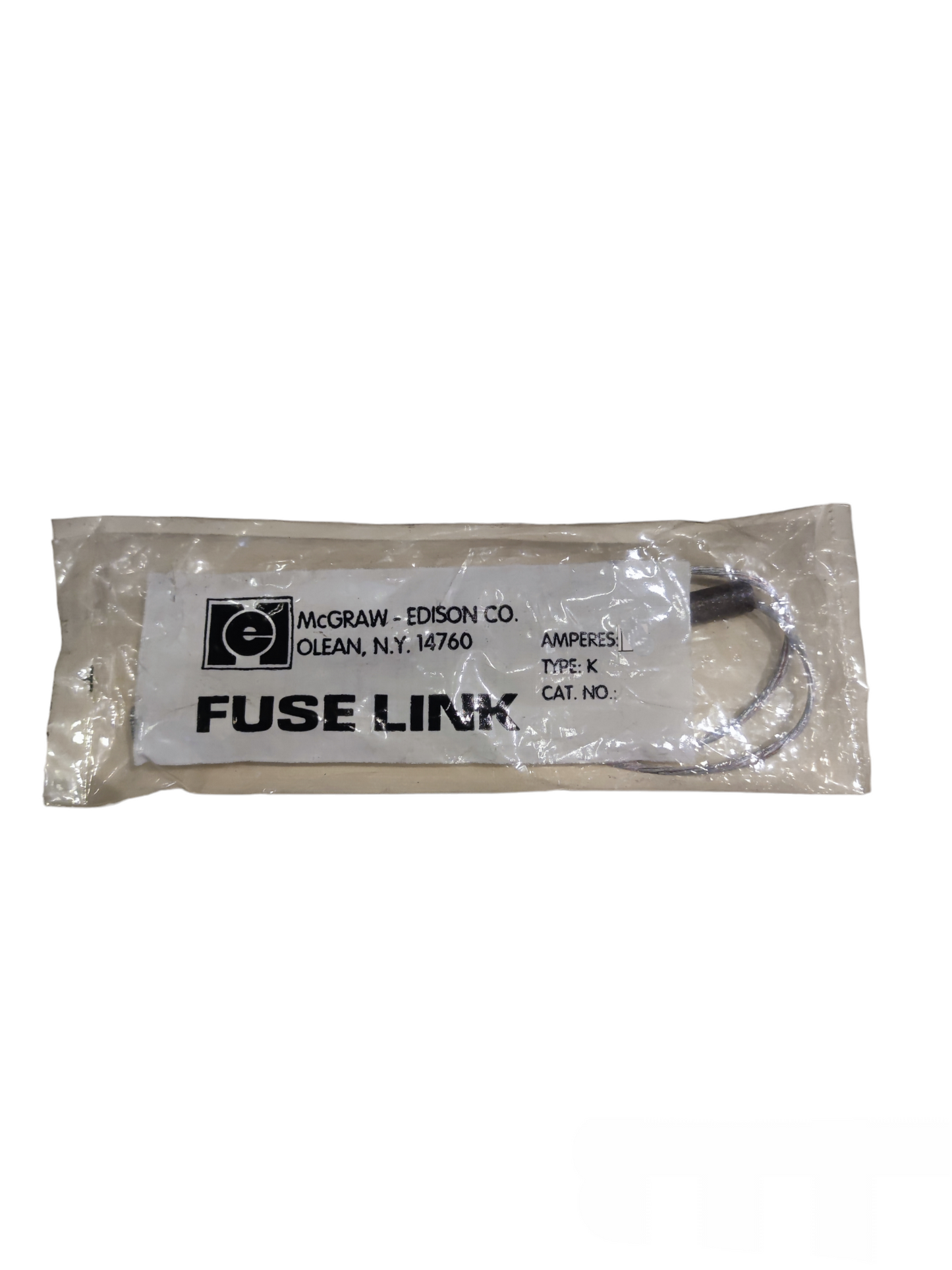 10A type K fuse link Mcgraw - Edison in clear packaging for electrical circuit protection