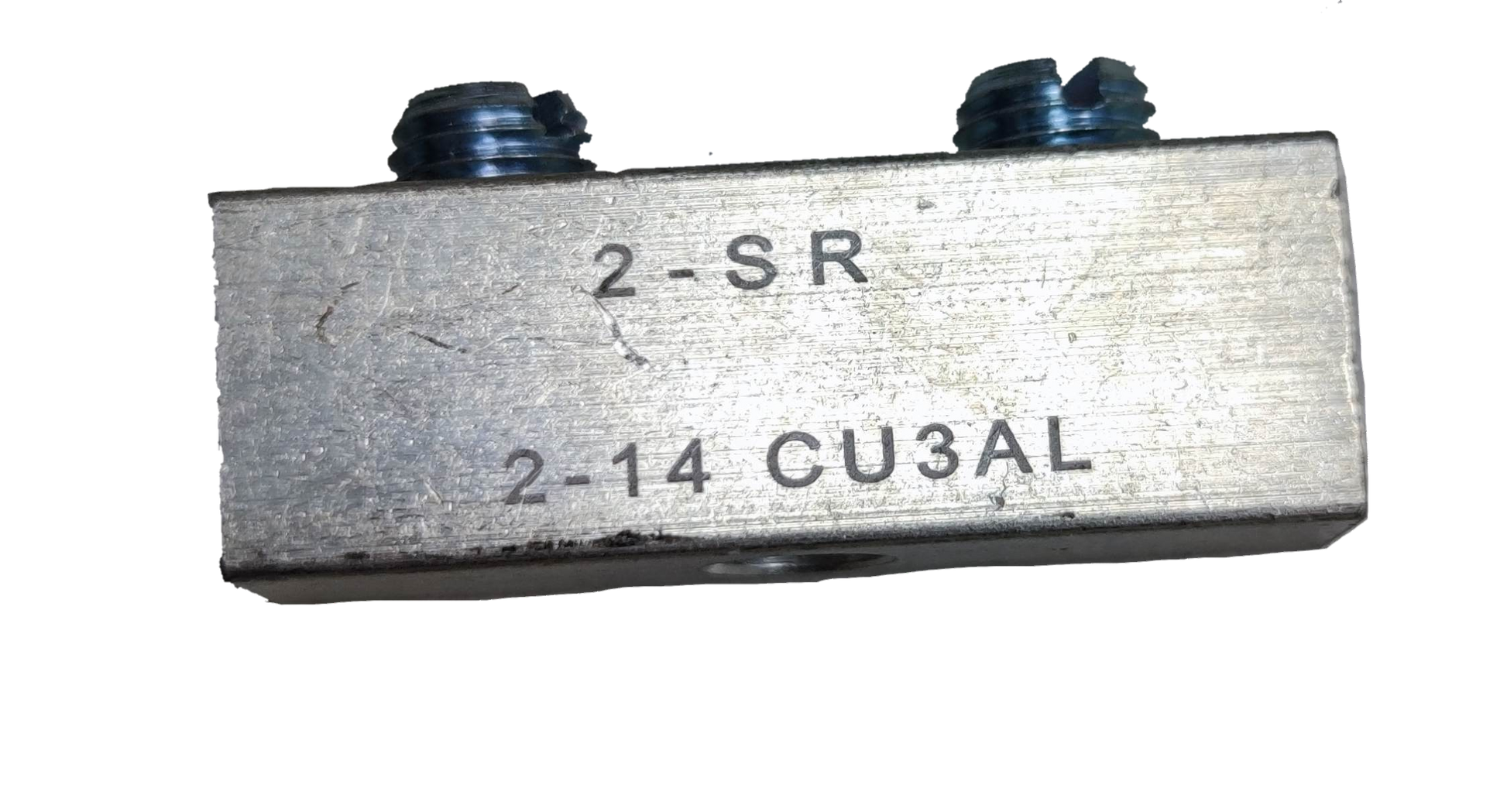 Mechanical lug straight connector from Electx Electrical Supply with screws and engraved markings