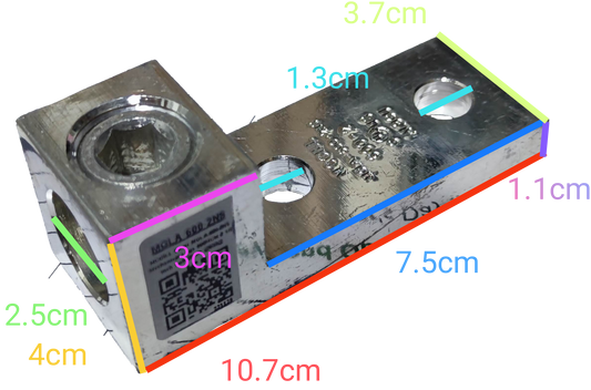 McGILL Mechanical Lugs 600MCM 2 Holes silver electrical connector with detailed dimensions