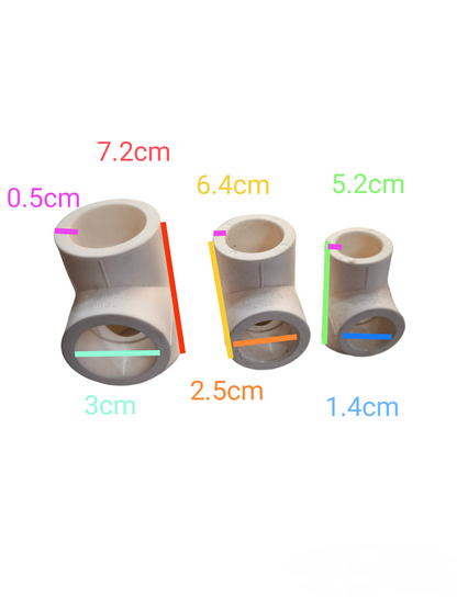 Meco PPR tee fitting 32mm 25mm 20mm - durable plastic pipe connector in three sizes for plumbing