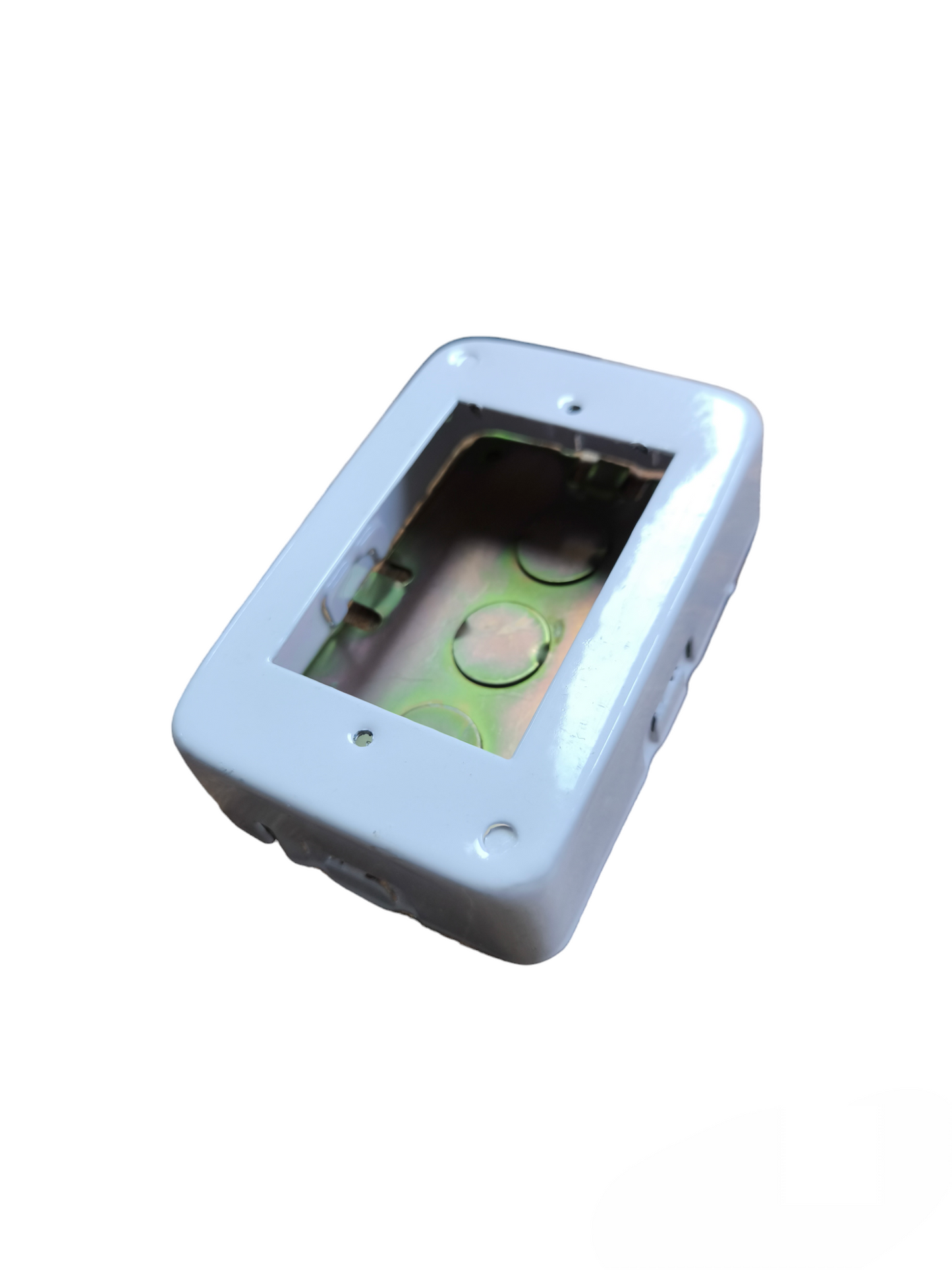 Amco metal 2x4 utility box with white finish for electrical circuitry and parts installation