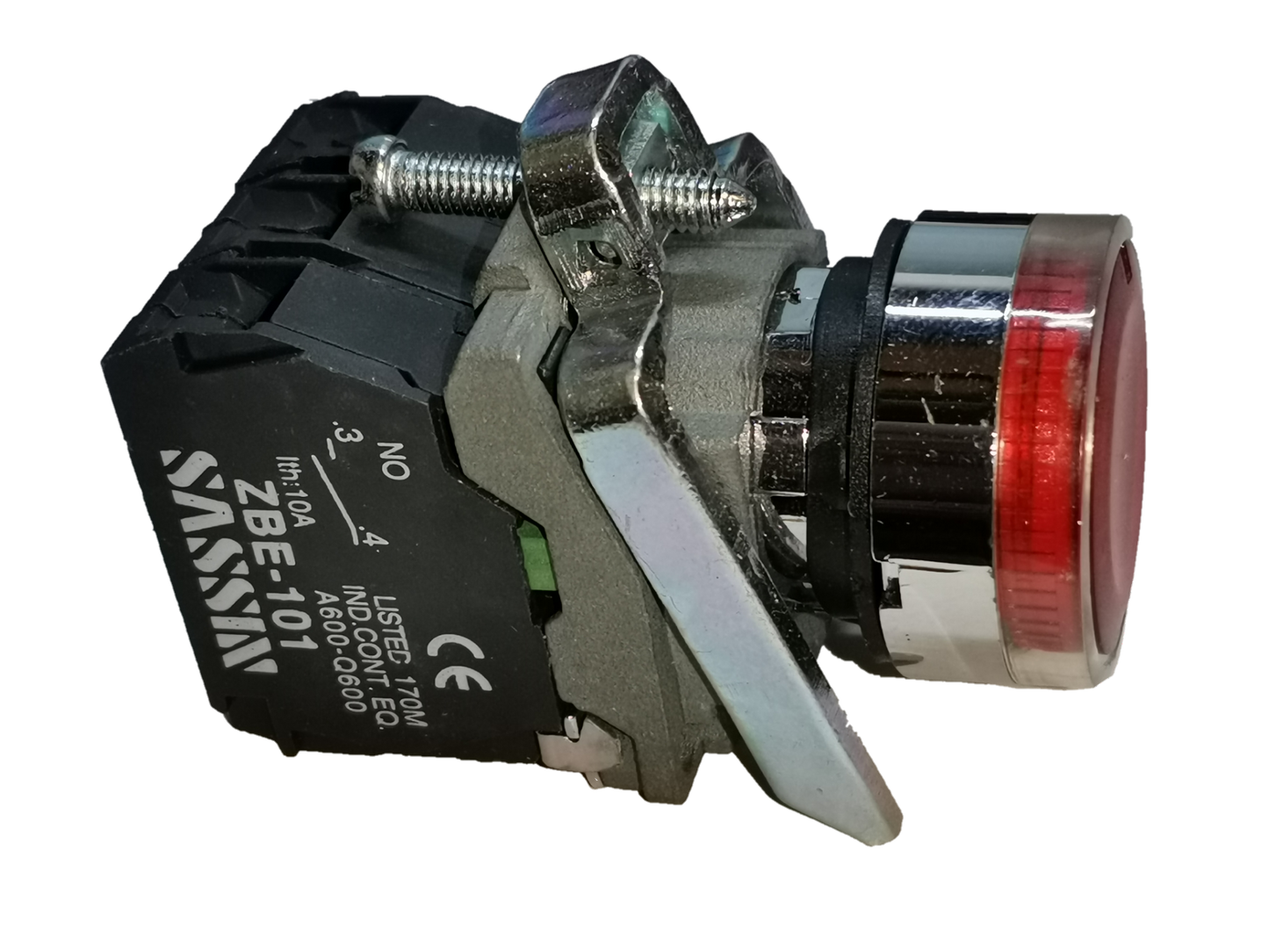 Sassin metal push button with indicator light for electrical control applications