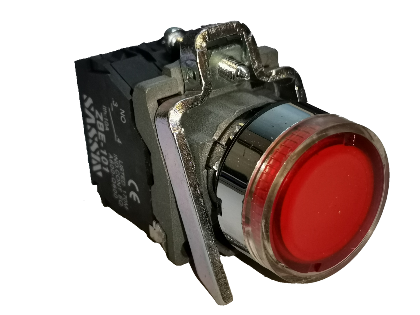 Sassin metal push button with indicator light designed for easy activation and visibility in control panels