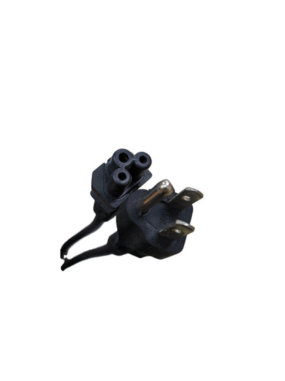 Black Mickey Mouse AC power cord with three-prong plug and matching connector for power adaptors