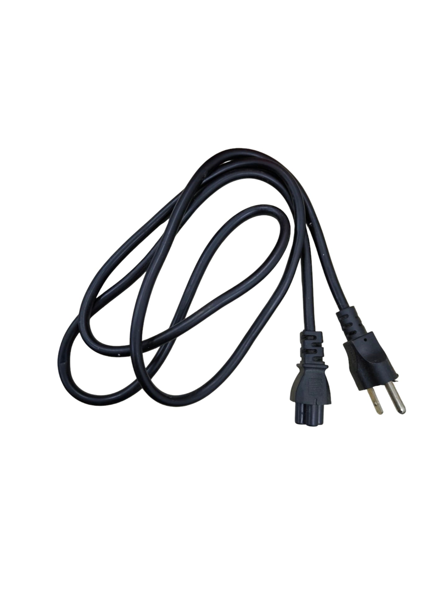 Black Mickey Mouse AC power cord with standard two-prong plug and connector for power adaptors