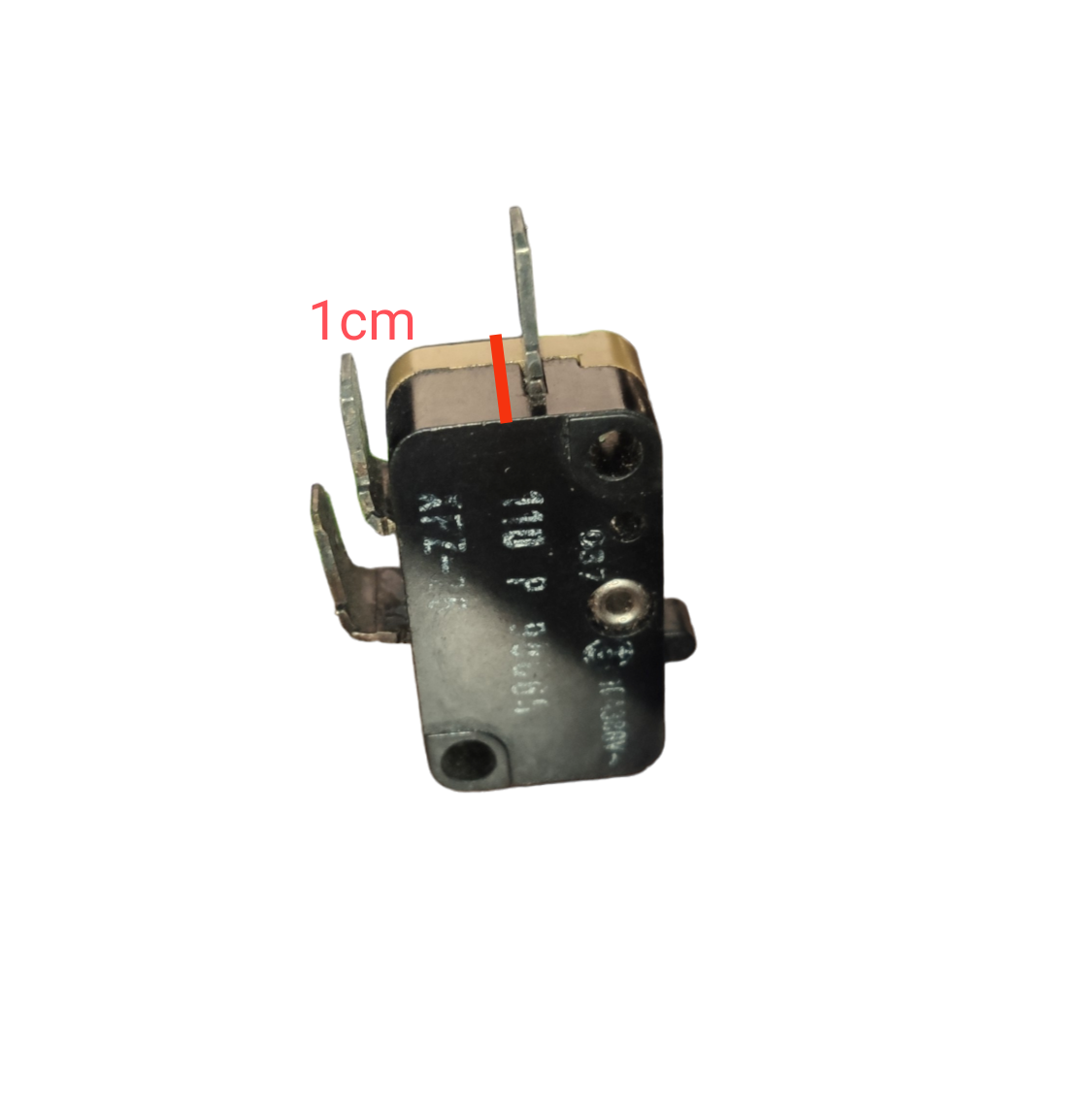 Miltac Microswitch 1NC 1NO 3A 250V with metal terminals and compact black plastic casing