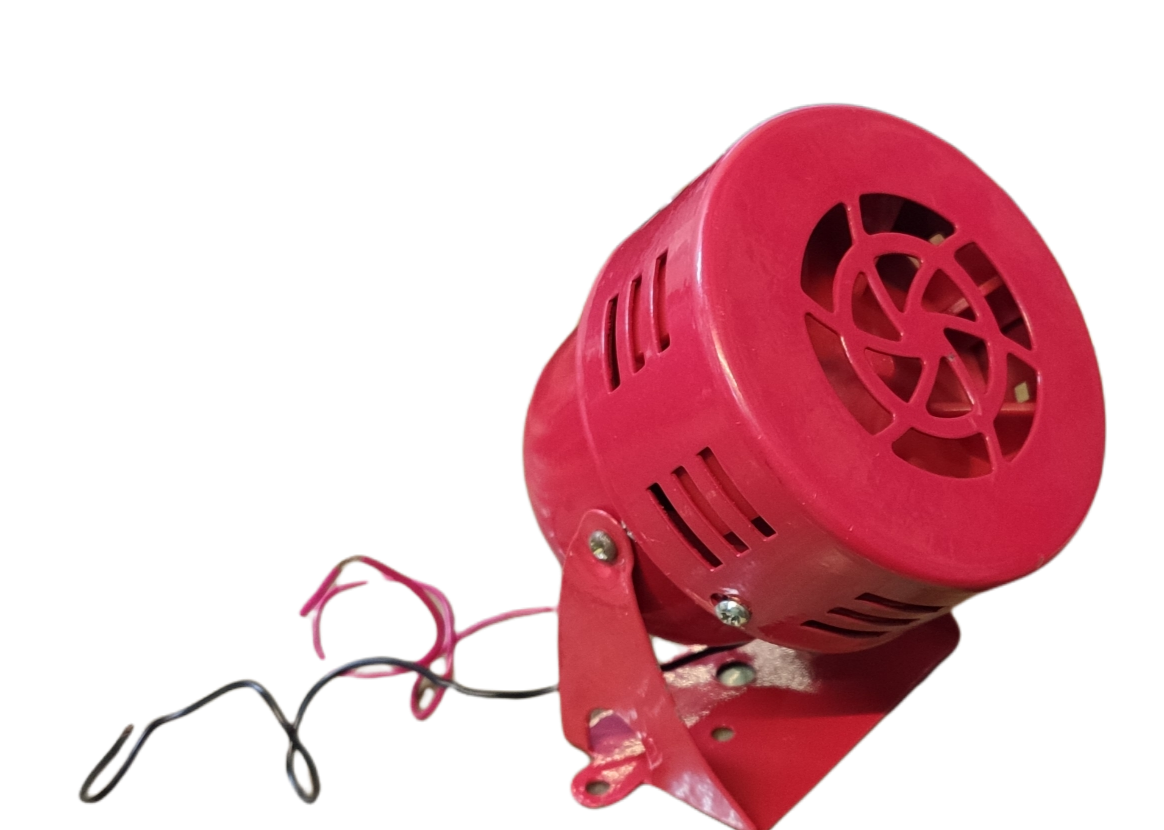 Red Mini Siren 12V DC alarm system accessory with mounting bracket and wiring from China
