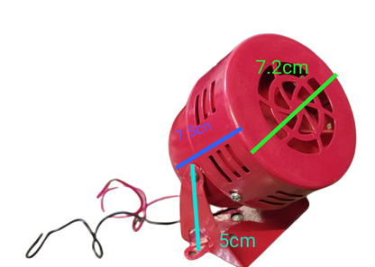 Red Mini Siren 12V DC alarm accessory with mounting bracket and wiring from China