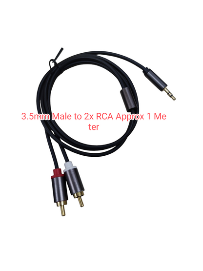 China 3.5mm to dual RCA male audio cable male to male black 1m interconnect for stereo devices