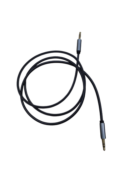 Black braided audio cable male to male 3.5mm aux cable with metal housings and gold plated tips