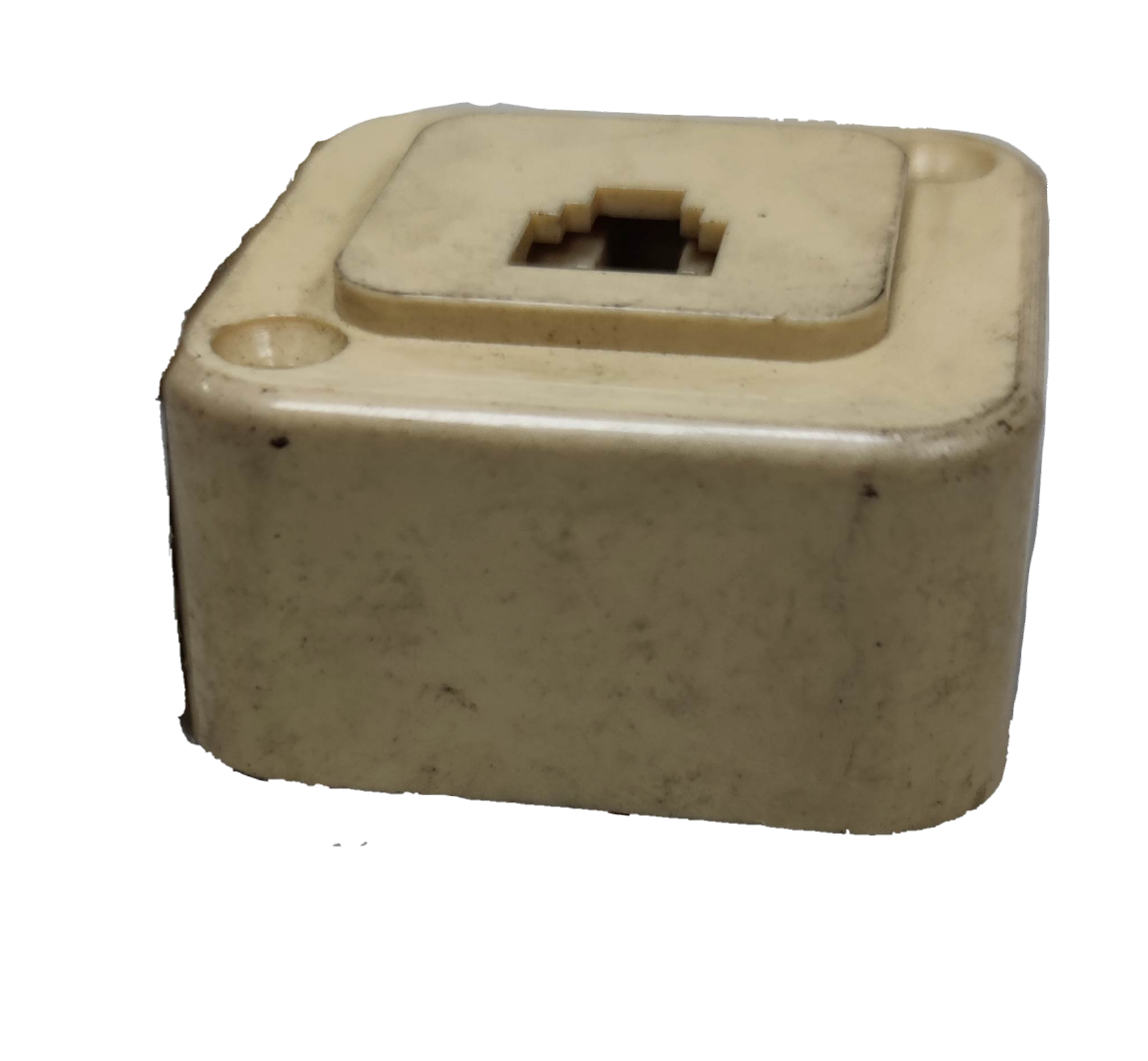 Modular telephone jack box RJ11 6 Pins in beige color for secure telephone connections