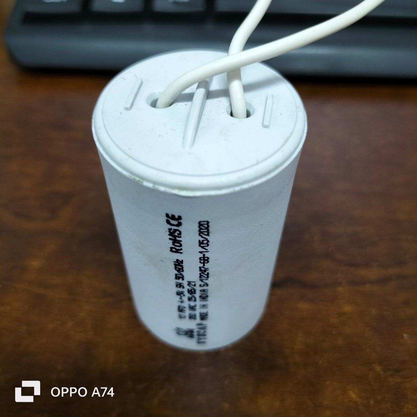 10MFD Motor Running Capacitor by Syscap with two connecting wires for electrical applications