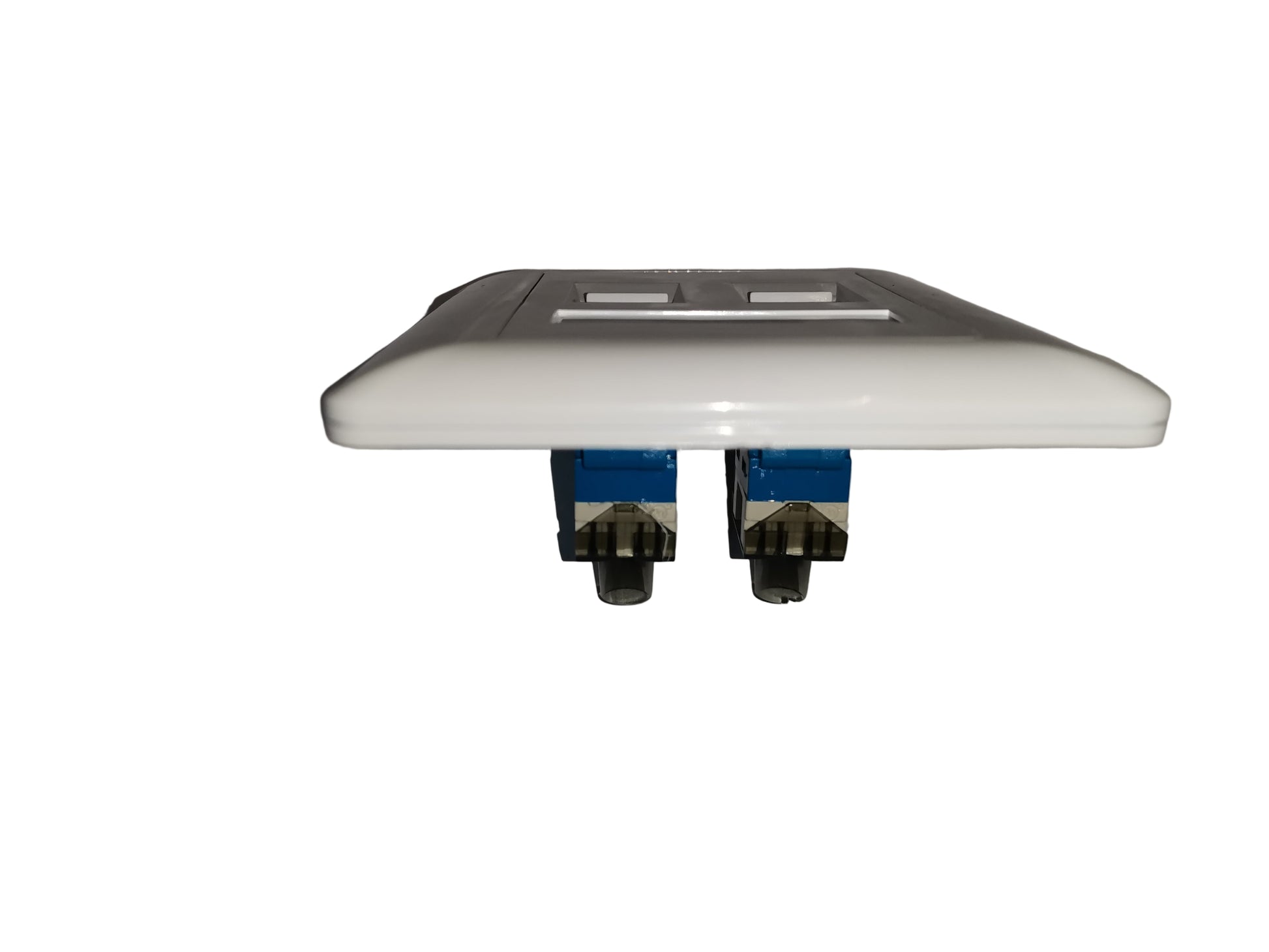 Electx Electrical Supply CAT6 2 gang LAN outlet white wall plate with two RJ45 keystone jacks