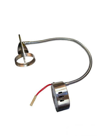 MR16 halogen fixture with transformer featuring flexible metal neck and stainless steel body