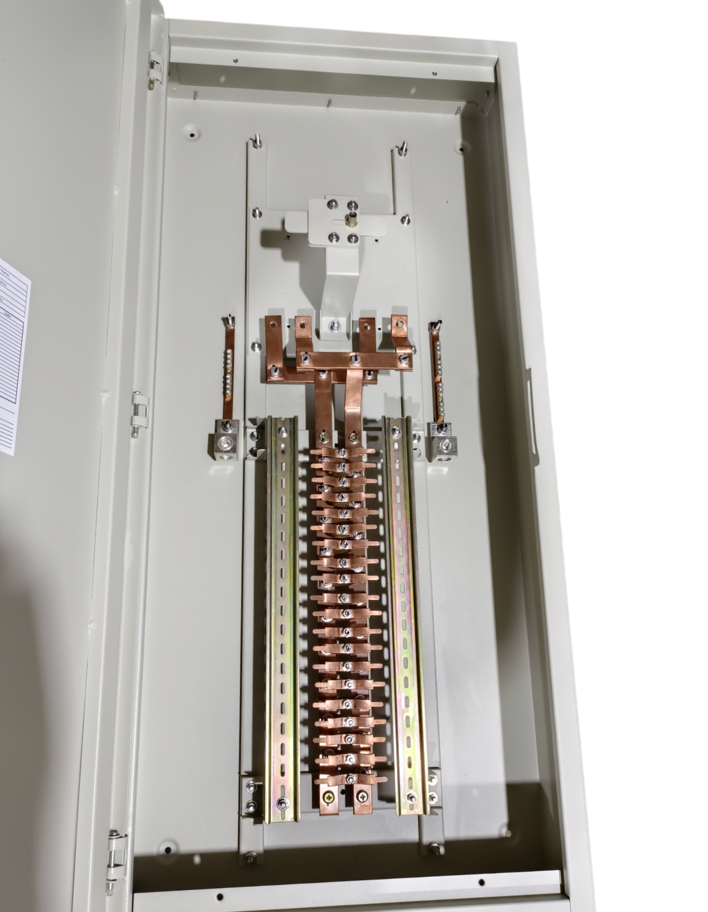 Royu MTS Main MCCB 2pole Panel Board with copper bus bars inside electrical panel box
