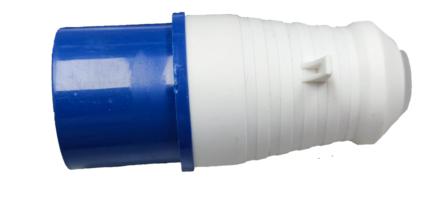 Grippes multi-phase power connector IEC309-2 in blue and white durable plastic housing