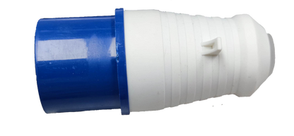 Grippes multi-phase power connector IEC309-2 in blue and white durable plastic housing